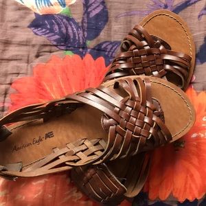 Brown Leather Sandals (size 7)